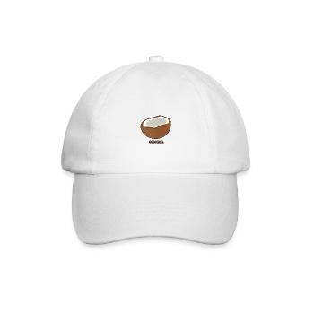 Kokosnuss | Kokos - Baseballkappe - Weiß/Weiß - Vorne
