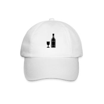 Wein Weinglas Geschenkidee Weinflasche - Baseballkappe - Weiß/Weiß - Vorne