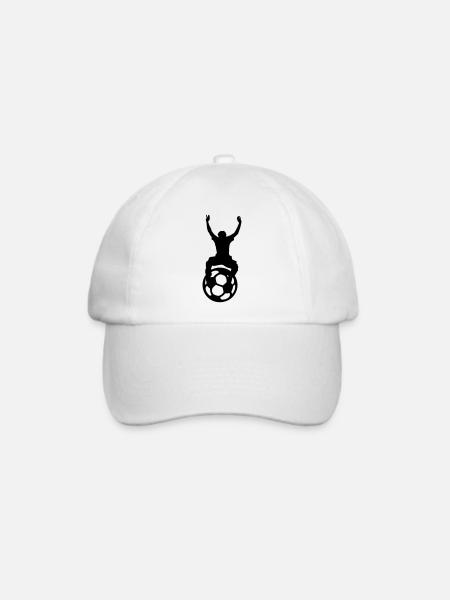 Geschenk Fußball, WM, EM, Sport, Fan - Baseballkappe - Weiß/Weiß