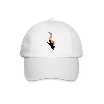 Steinbock Silhouette abstrakt - Baseballkappe - Weiß/Weiß - Vorne