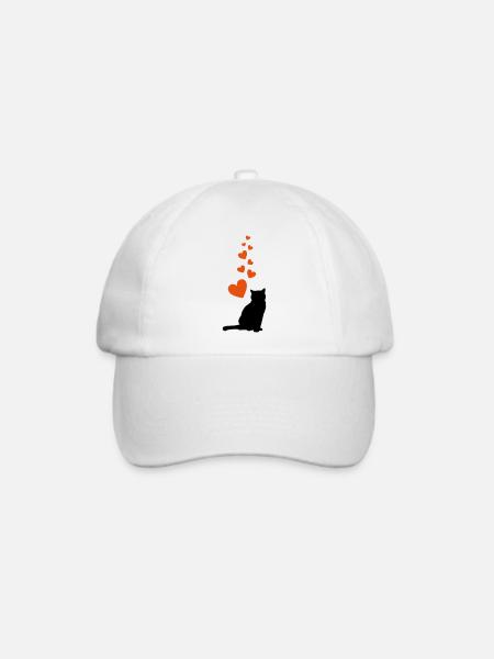 cat hearts - Baseballkappe - Weiß/Weiß