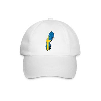 Schweden swedish Karte Urlaub Reise Geschenk SWE - Baseballkappe - Weiß/Weiß - Vorne