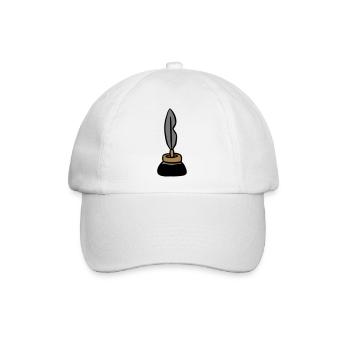 Tintenfeder Tintenfass ink pen Schriftsteller - Baseballkappe - Weiß/Weiß - Vorne