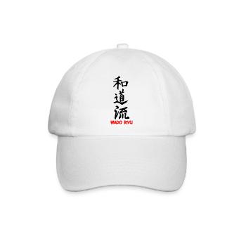 Wado Ryu Karate japanisch geschrieben schwarze Kanji mit - Baseballkappe - Weiß/Weiß - Vorne