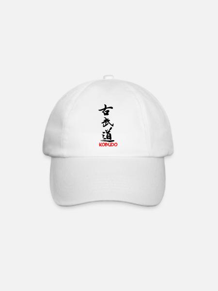 Kobudo schwarzes japanisches Schriftzeichen - Baseballkappe - Weiß/Weiß
