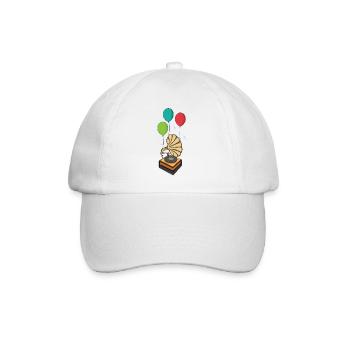 Grammophon mit Ballons - Baseballkappe - Weiß/Weiß - Vorne