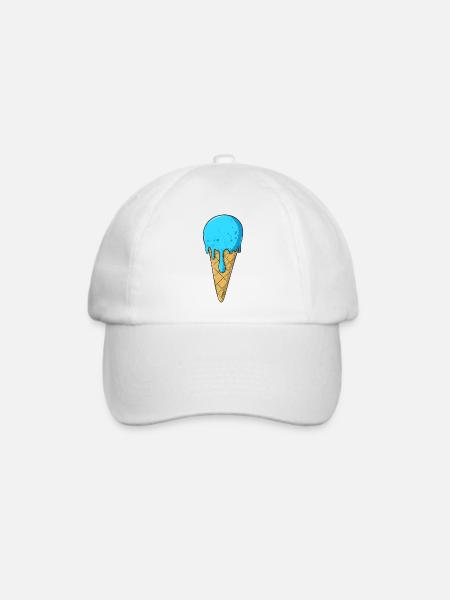 Eis | Blau Eiscreme | ICE Cream - Baseballkappe - Weiß/Weiß