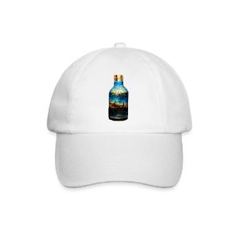 Eine Welt in einer Flasche - Baseballkappe - Weiß/Weiß - Vorne