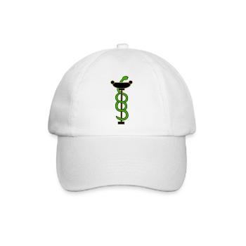 Asclepios Symbol - Baseballkappe - Weiß/Weiß - Vorne