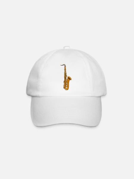 Saxophon - Baseballkappe - Weiß/Weiß