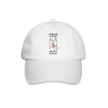 Ich arbeite hart - Baseballkappe - Weiß/Weiß - Vorne