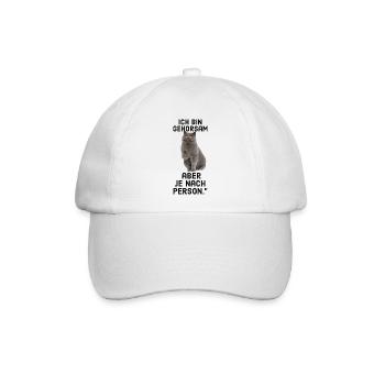 Lustiger katze mit Spruch - Baseballkappe - Weiß/Weiß - Vorne