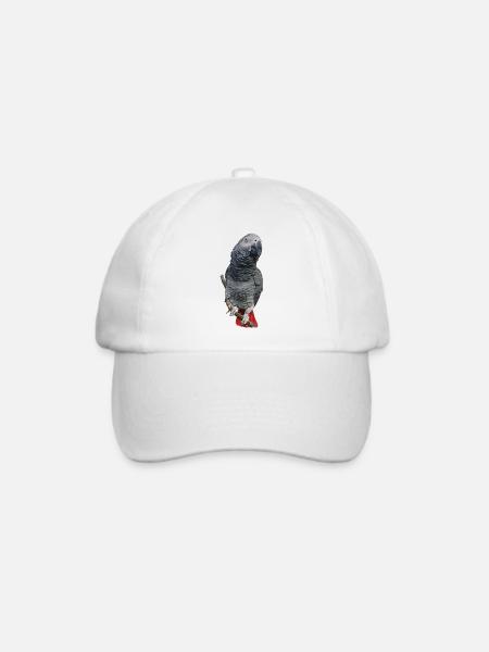Grauer Papagei - Baseballkappe - Weiß/Weiß