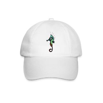 Seepferdchen - Baseballkappe - Weiß/Weiß - Vorne