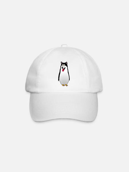Pinguin Hund - Baseballkappe - Weiß/Weiß
