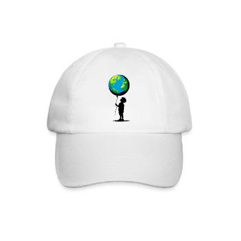Planet Erde - Baseballkappe - Weiß/Weiß - Vorne