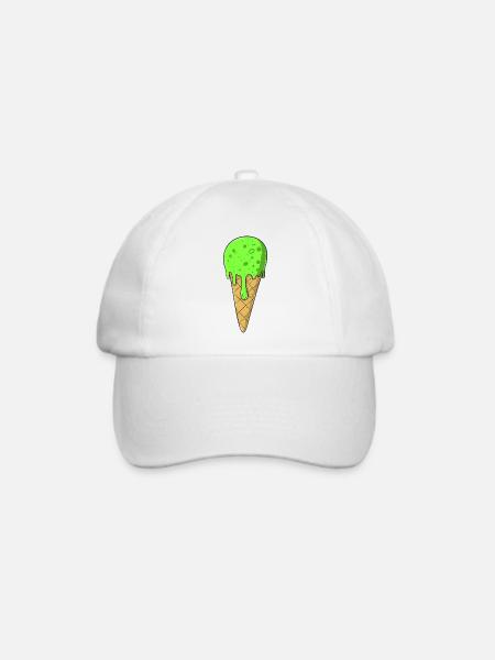 Eis | Grünes Eis Eiscreme | IceCream - Baseballkappe - Weiß/Weiß