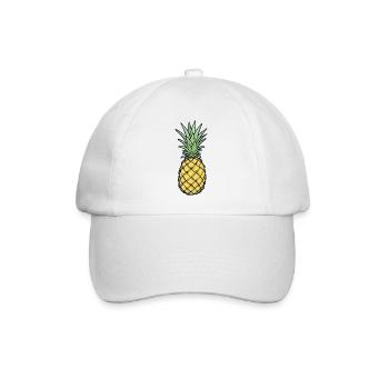 Ananas Comic Style Bunt Sommer - Baseballkappe - Weiß/Weiß - Vorne