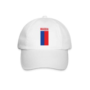 Maggia Tessin Souvenir in Tessiner Farben - Baseballkappe - Weiß/Weiß - Vorne