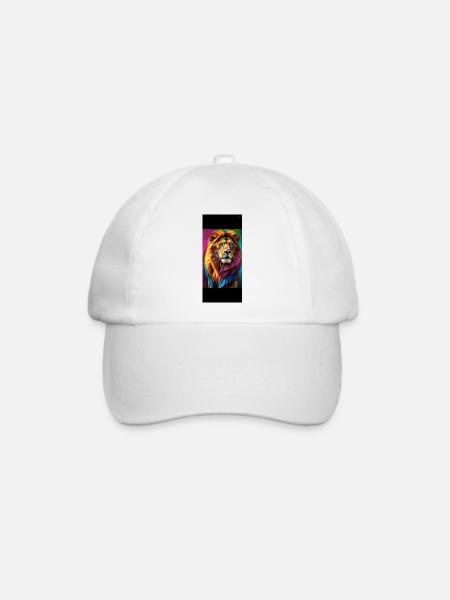 Regenbogen-Löwe - Baseballkappe - Weiß/Weiß