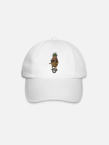 Coole Ananas fährt Einrad Vibes - Baseballkappe - Weiß/Weiß