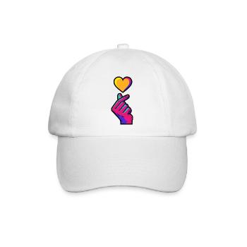 Kpop Koreanische Musik Niedliche Finger Herz Liebe Korea - Baseballkappe - Weiß/Weiß - Vorne