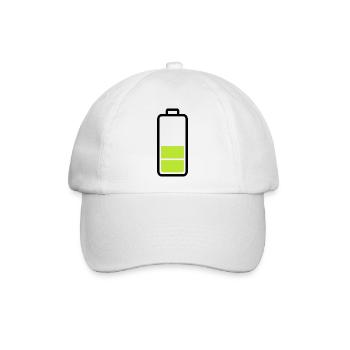 schwache Batterie - Baseballkappe - Weiß/Weiß - Vorne