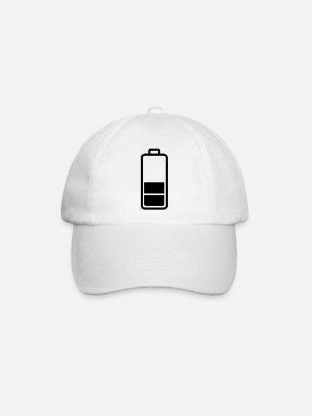 schwache Batterie - Baseballkappe - Weiß/Weiß