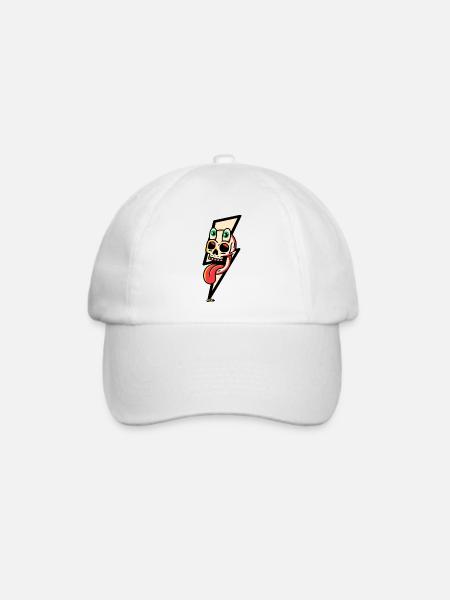 Neon-Schädel-Zunge platzt - Baseballkappe - Weiß/Weiß
