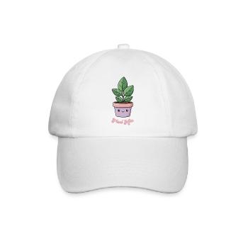 Plant Mom Kawaii Topfpflanze - Baseballkappe - Weiß/Weiß - Vorne