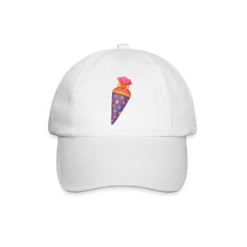 Bunte Schultüte für den ersten Schultag - Baseballkappe - Weiß/Weiß - Vorne