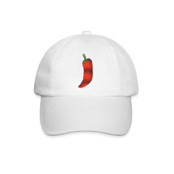 Chili Pixelkunst Feuerrot - Baseballkappe - Weiß/Weiß - Vorne