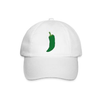 Grüne Chili Silhouette - Baseballkappe - Weiß/Weiß - Vorne
