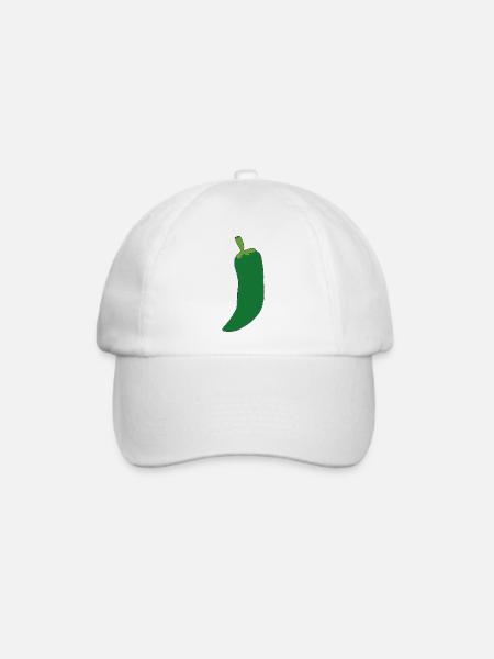 Grüne Chili Silhouette - Baseballkappe - Weiß/Weiß