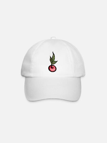 Kirschblatt-Aquarell - Baseballkappe - Weiß/Weiß