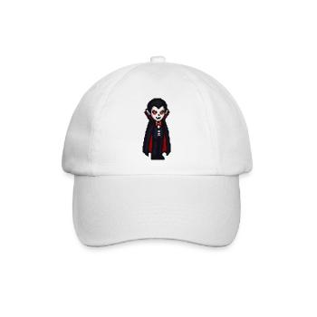 Vampirischer Cartoon Look mit Cape - Baseballkappe - Weiß/Weiß - Vorne