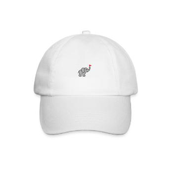 Elefant Herz Liebe - Baseballkappe - Weiß/Weiß - Vorne
