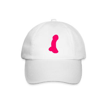 Schwanz - dick - cock - Baseballkappe - Weiß/Weiß - Vorne