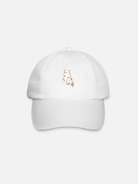 🐾 Rot-Weiße Katze 🐈 - Baseballkappe - Weiß/Weiß