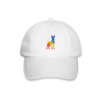 Pinscher Hund - Baseballkappe - Weiß/Weiß - Vorne