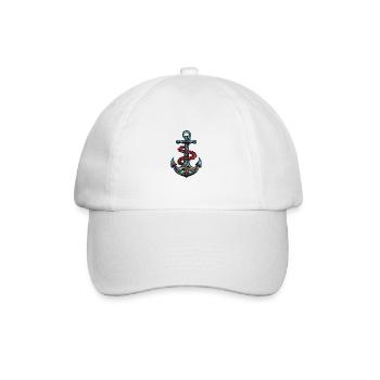 Anker Symbol Hafen - Baseballkappe - Weiß/Weiß - Vorne
