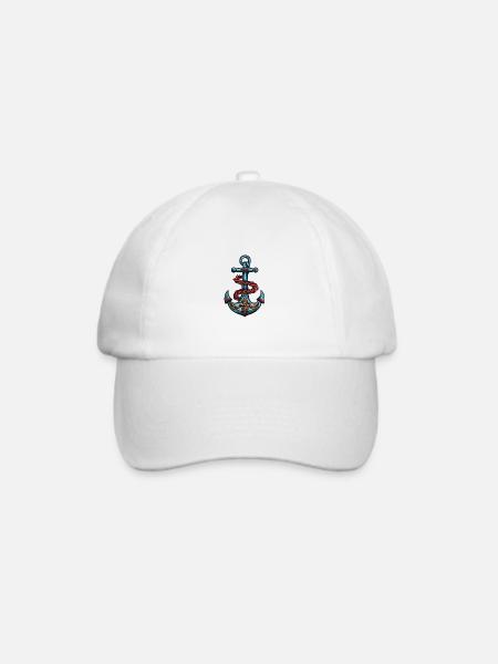 Anker Symbol Hafen - Baseballkappe - Weiß/Weiß