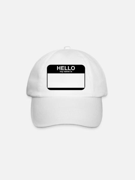 hello my name is - Baseballkappe - Weiß/Weiß