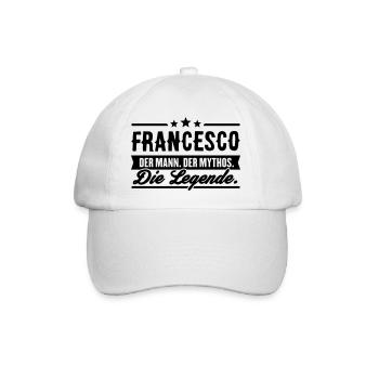 Mann Mythos Legende Francesco - Baseballkappe - Weiß/Weiß - Vorne
