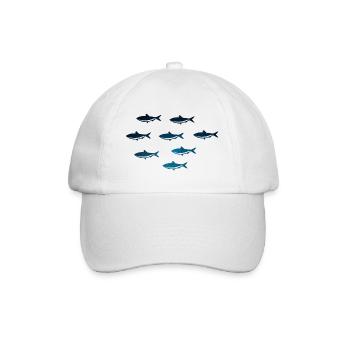 Fischschwarm / Fisch T-Shirt - Baseballkappe - Weiß/Weiß - Vorne
