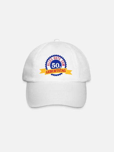 Alles Gute zum 50. Geburtstag - Baseballkappe - Weiß/Weiß