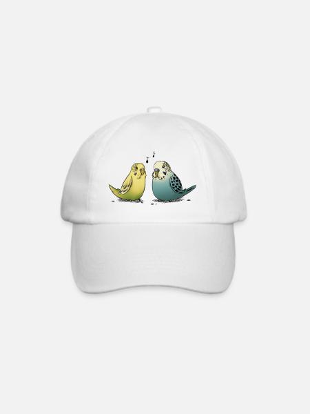 Wellensittiche - Baseballkappe - Weiß/Weiß