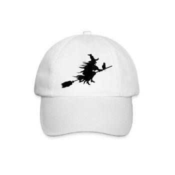 mythische halloween Hexe mit Katze - Baseballkappe - Weiß/Weiß - Vorne