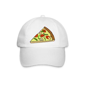 Pizza Pizzastück - Baseballkappe - Weiß/Weiß - Vorne
