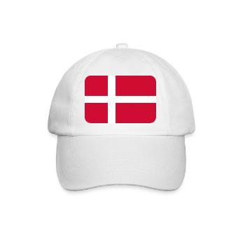 DENMARK FLAG round corner 400 dpi - Baseballkappe - Weiß/Weiß - Vorne